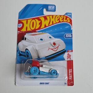 Hot Wheels Quick Chat White and Blue Toy Car - Mattel